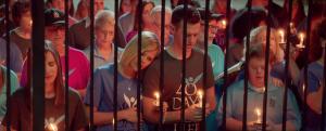 A scene in Unplanned. A candlelight vigil is held for all of the babies that died to abortion.